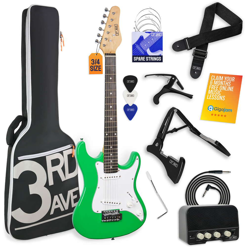 3rd Avenue Green 3/4 Size Electric Guitar Set Image 1