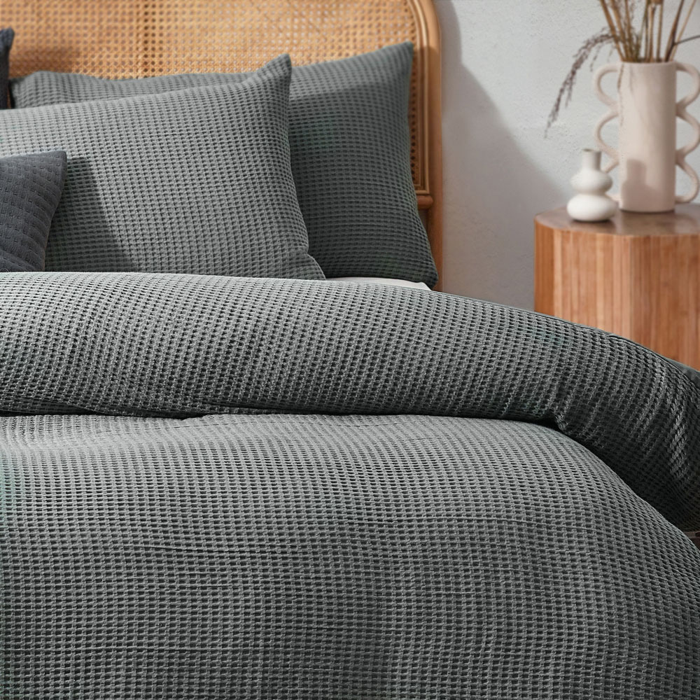 Yard King Size Dusk Chunky Waffle Duvet Set Image 2