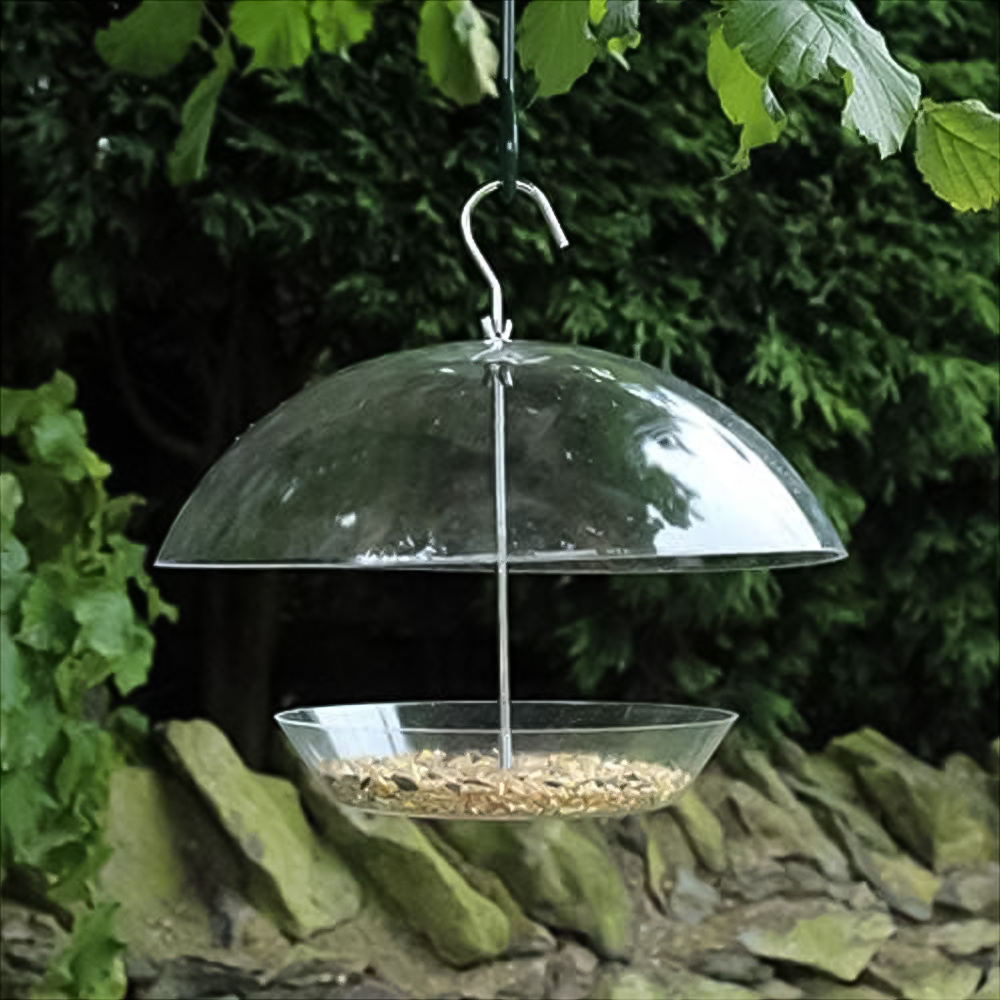 Marco Paul Clear Covered Dome Canopy Small Bird Seed Feeder Image 2