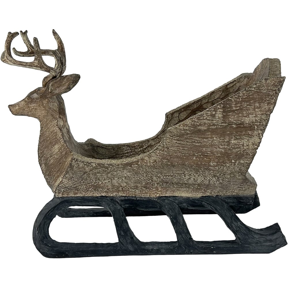 Wood Effect Deer SleighBrown Image 3