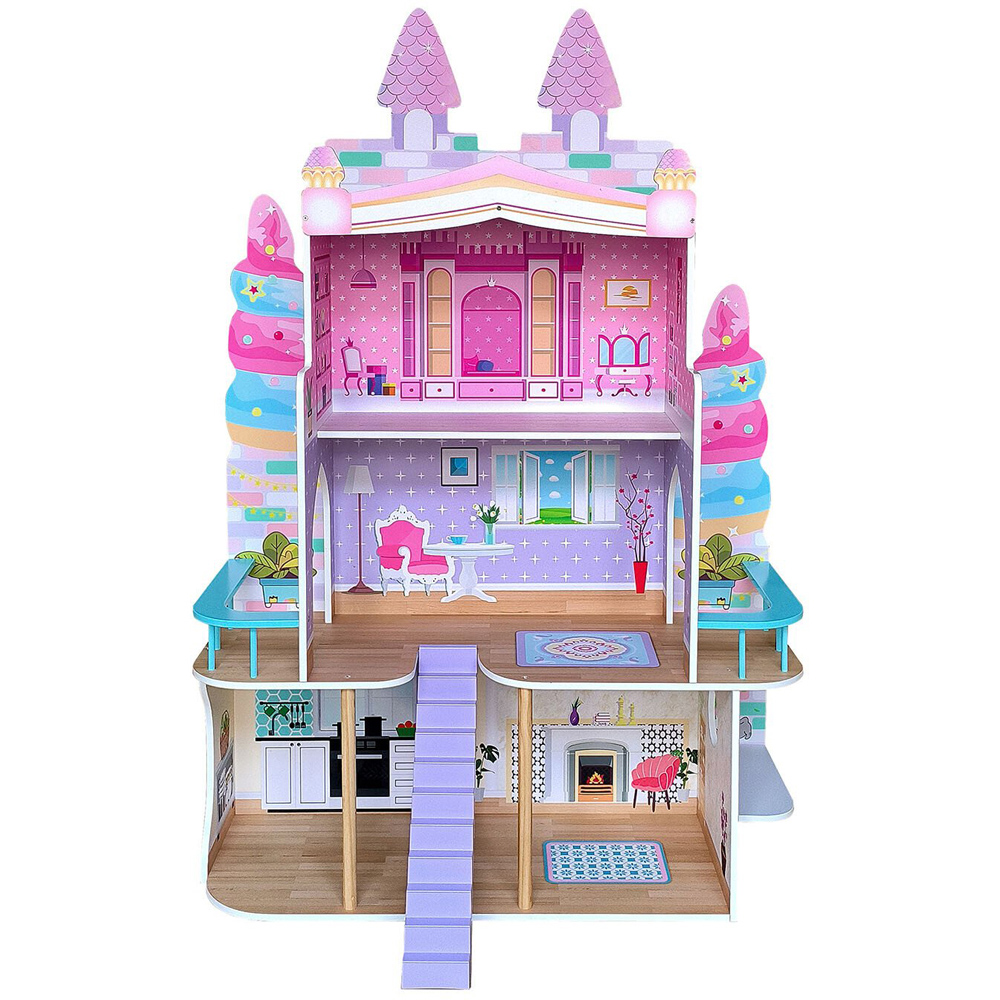 Wooden Doll house - Multicolour Image 1