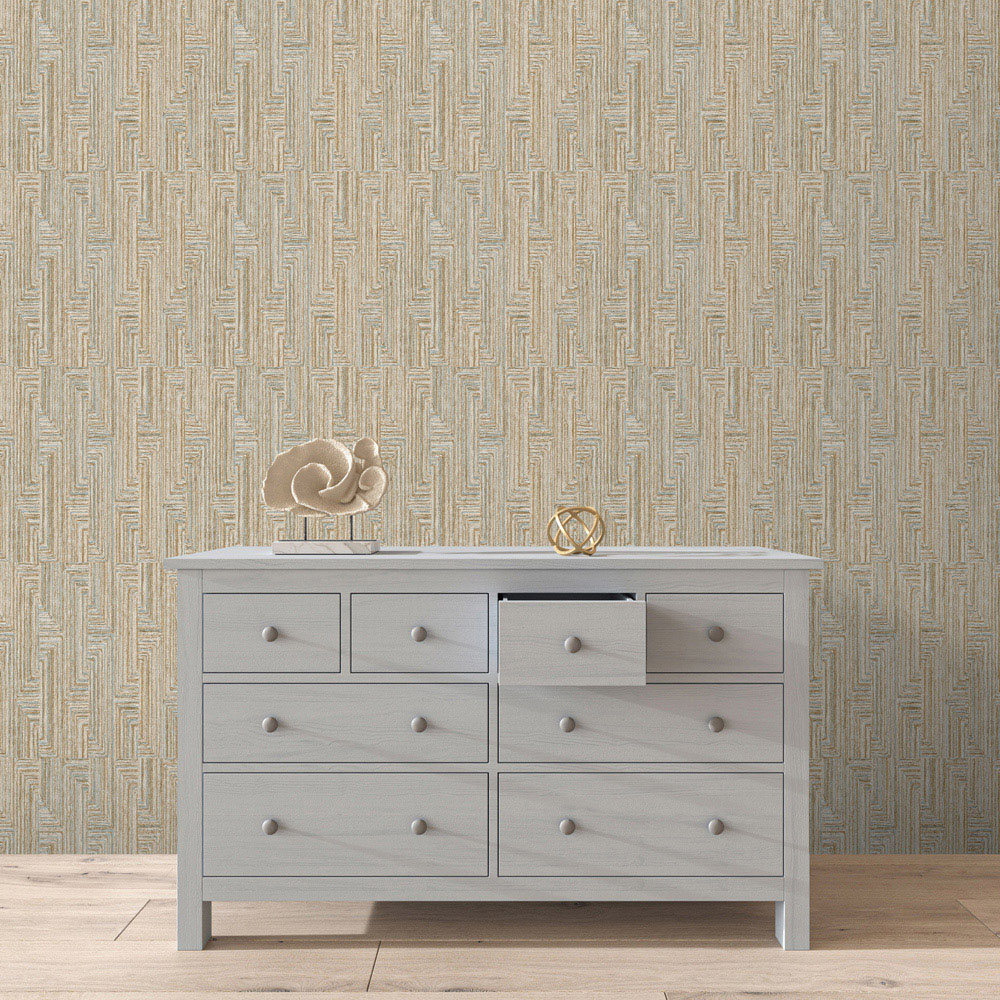 Design ID Retro String Motif Gold Wallpaper Image 5