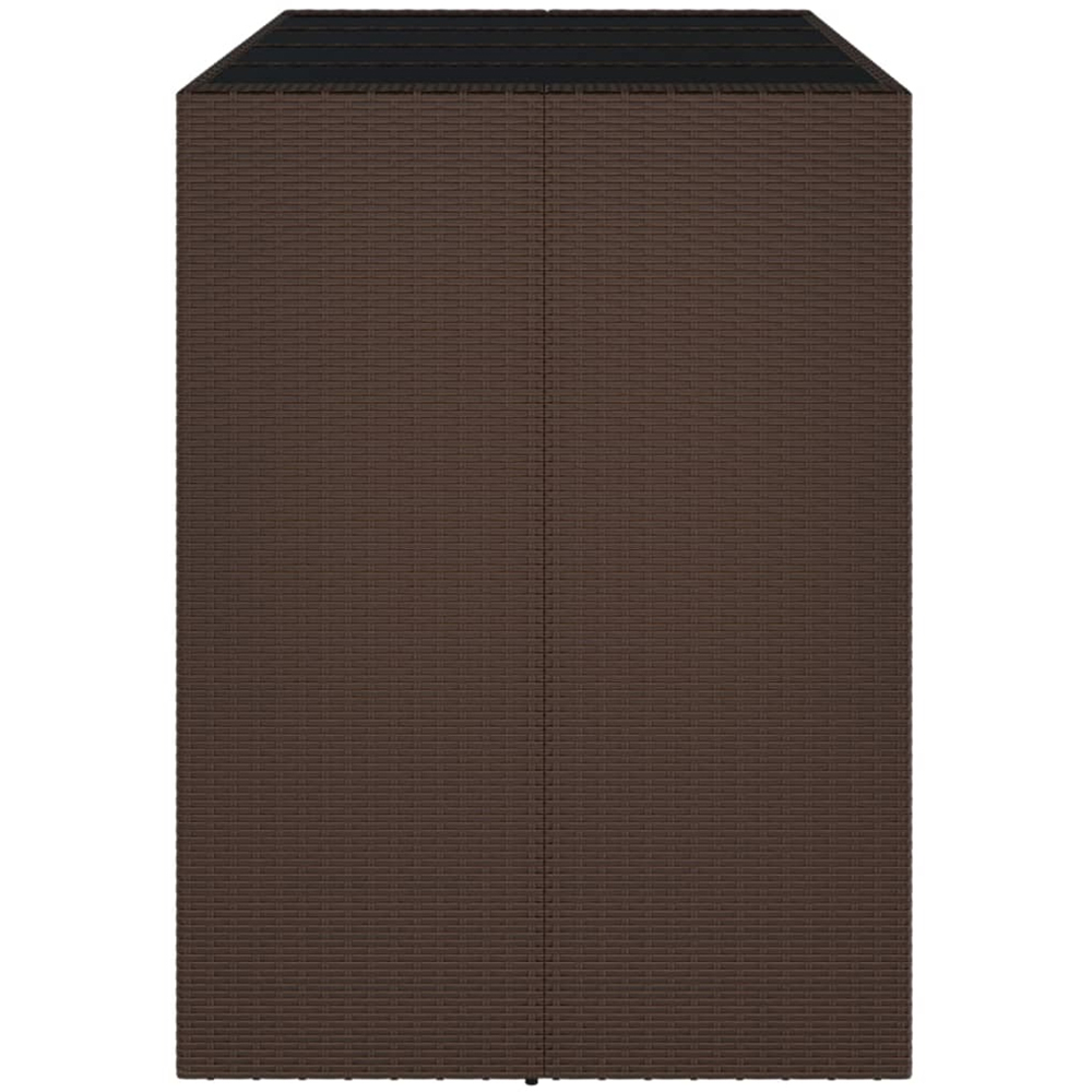 vidaXL Brown and Black Polyrattan Glass Top Bar Table 110 x 80 x 145cm Image 4
