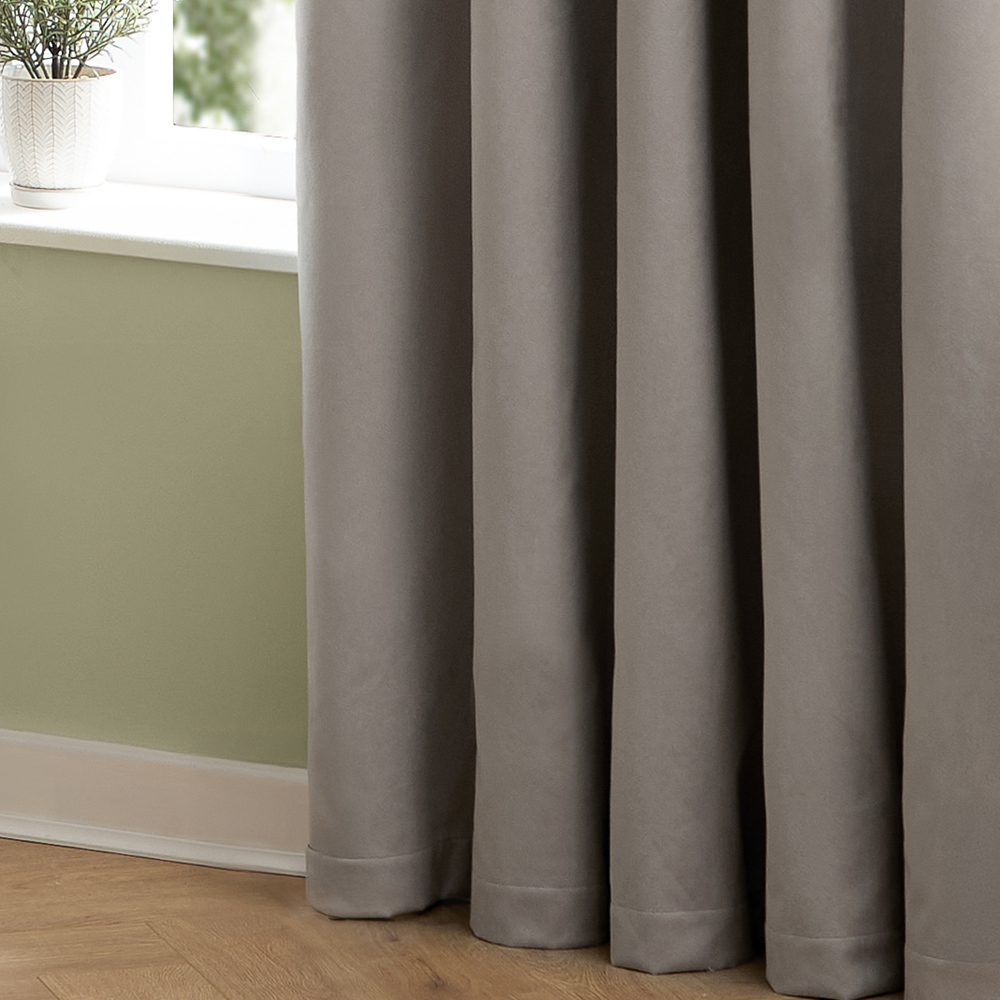 Furn The Ultimate Silver Velvet Fully Lined Eyelet Curtains 117 x 137cm Image 4