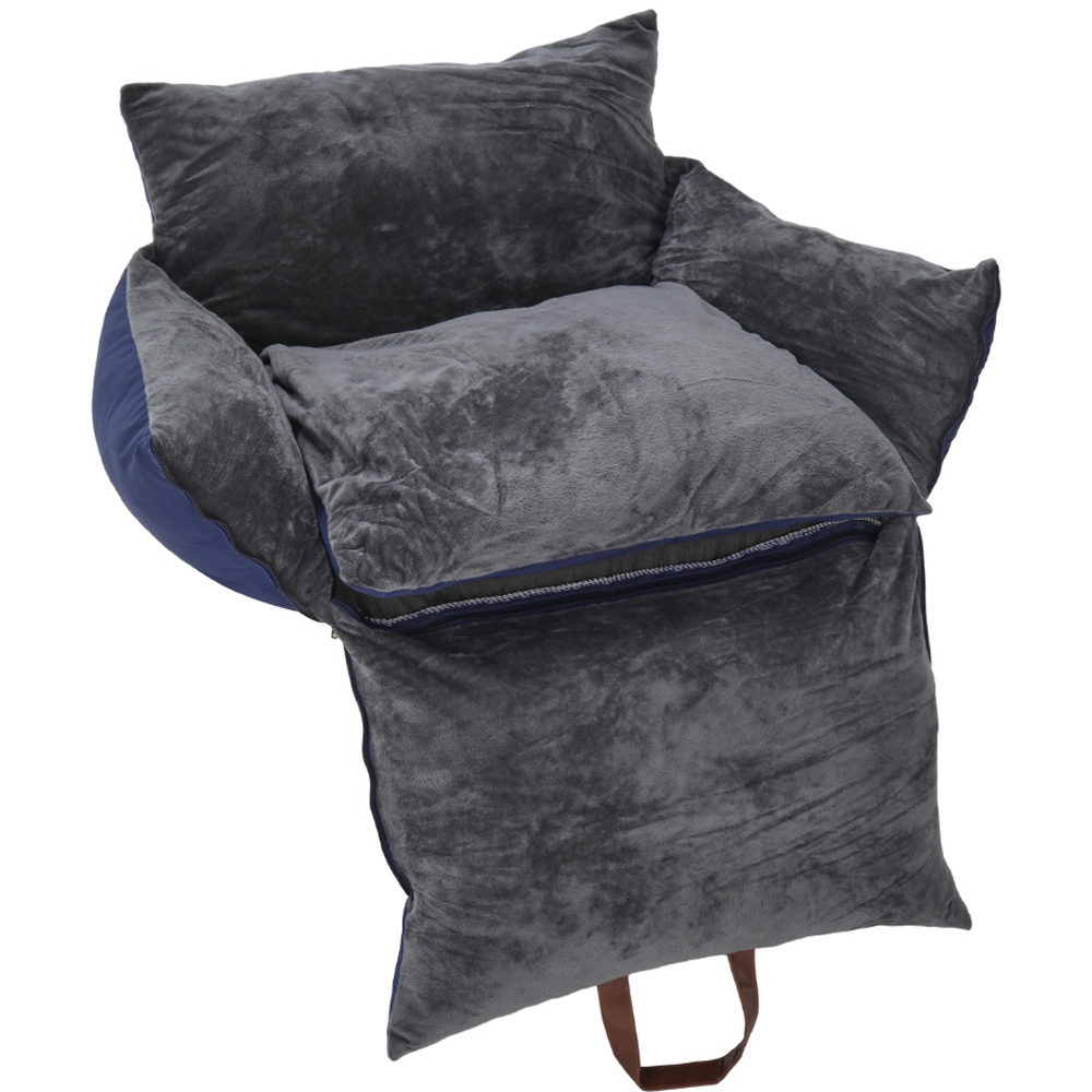 H&O Direct Portable Dark Blue Pet Car Seat Bed with Adjustable Strap Image 2