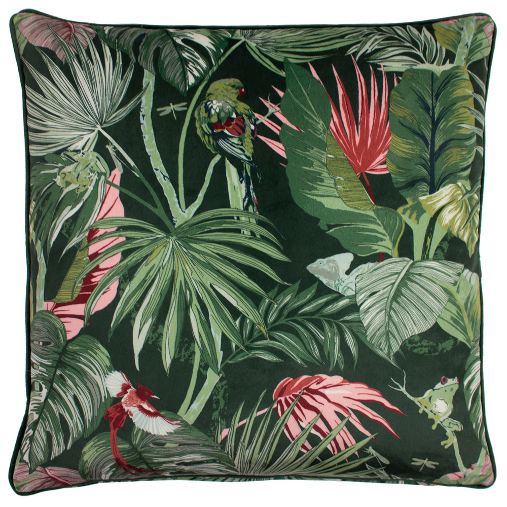 Paoletti Amazon Creatures Jade Tropical Cushion Image 1