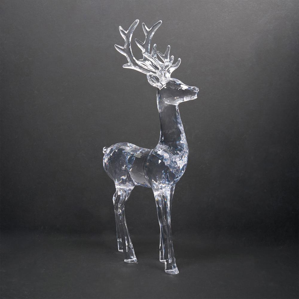 Crystal Acrylic Reindeer Decoration Clear Image 4