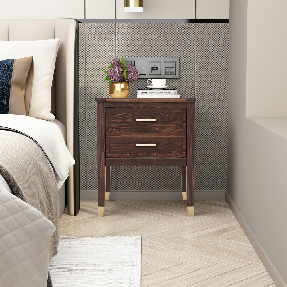 Palazzi 2 Drawers Brown Bedside Table Image 8