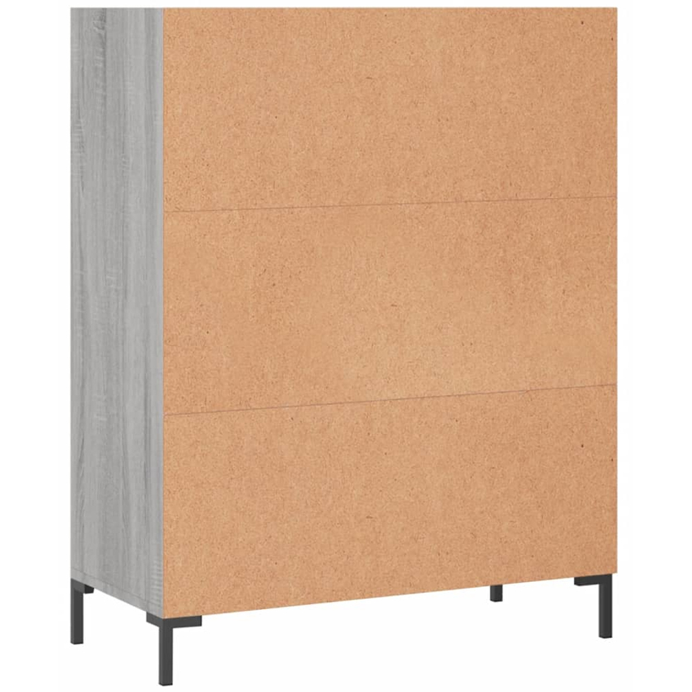 vidaXL 3 Shelf Grey Sonoma Bookcase Image 6
