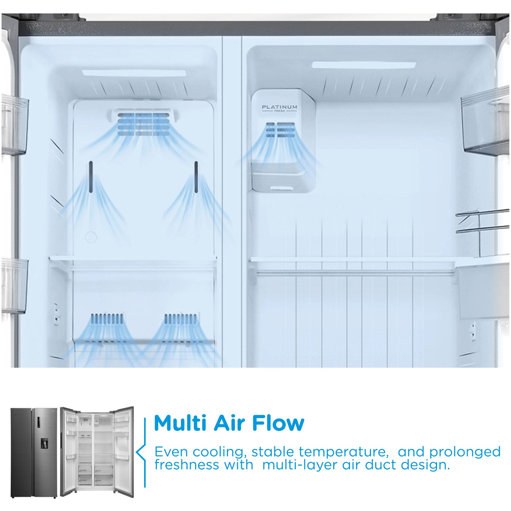 Midea MDRS710FGE02 Silver Total No Frost 548L Fridge Freezer Image 4