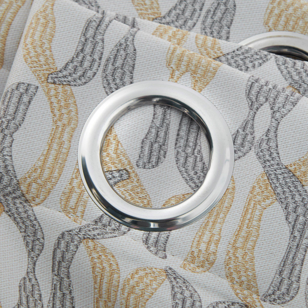 Alan Symonds Bourne Ochre Ring Top Eyelet Curtains 168 x 229cm Image 3