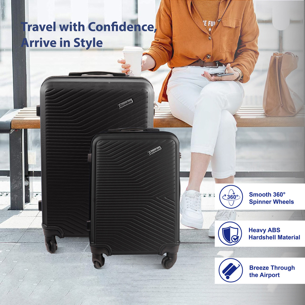 Groundlevel Infinity Set of 3 Black Luggage Suitcase Image 4