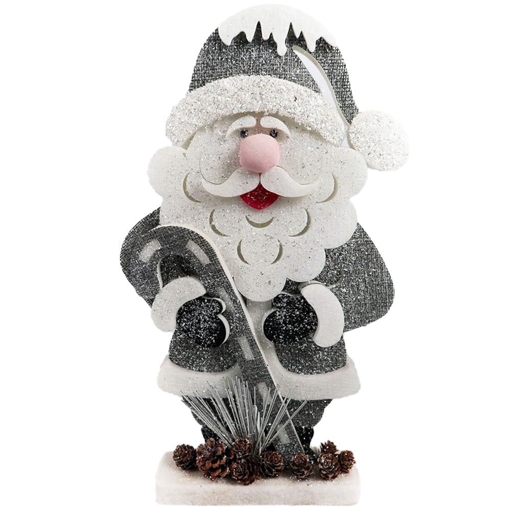 Shatchi Glitter Foam Santa Figurine Christmas Decoration 72cm Image 1