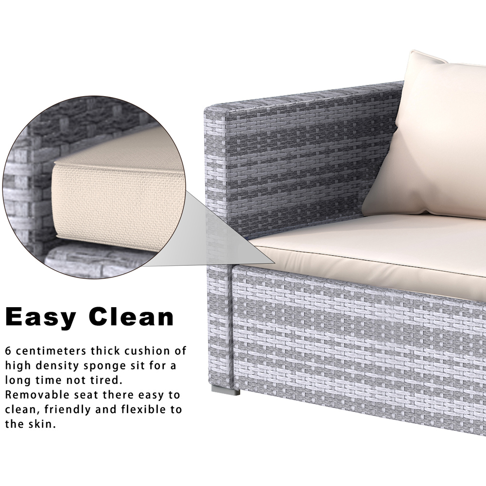Rattrix 3 Seater Grey Rattan Garden Furniture Set with Washable Cushions Image 5