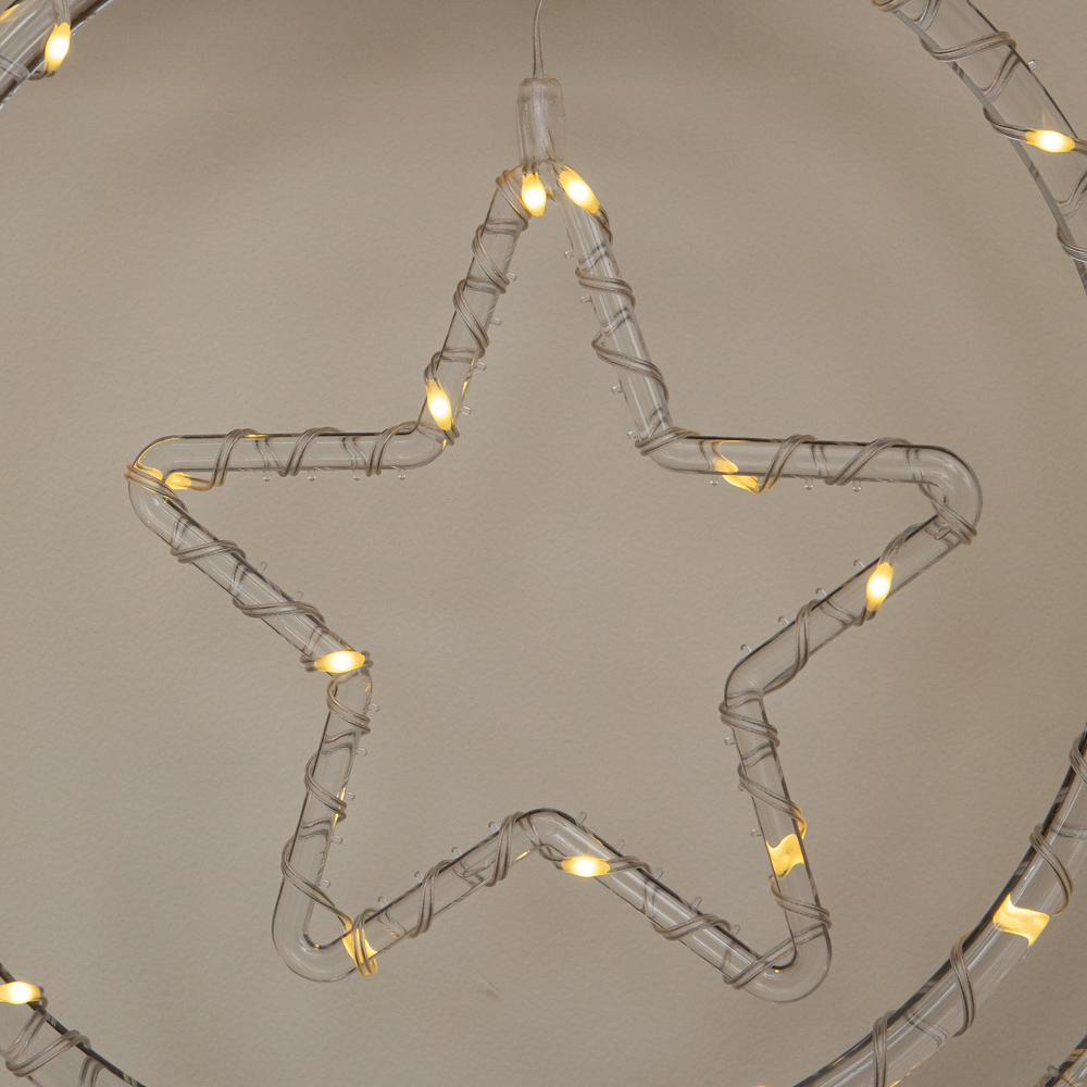 Samuel Alexander 45 Warm White LED Star Ring Hanging Christmas Decoration 34cm Image 5