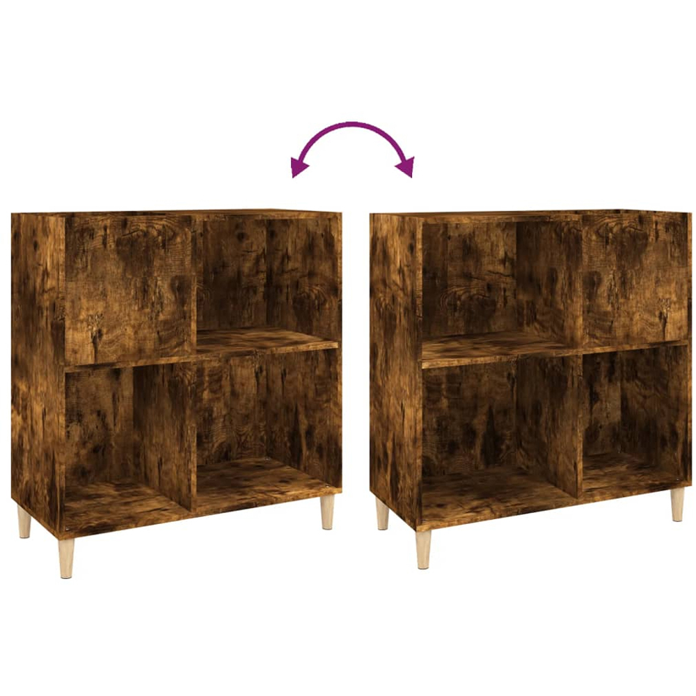 vidaXL 3 Shelf Smoked Oak Record Cabinet Image 6