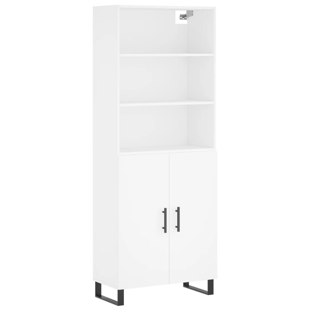 vidaXL 2 Door 3 Shelf White Highboard Image 2