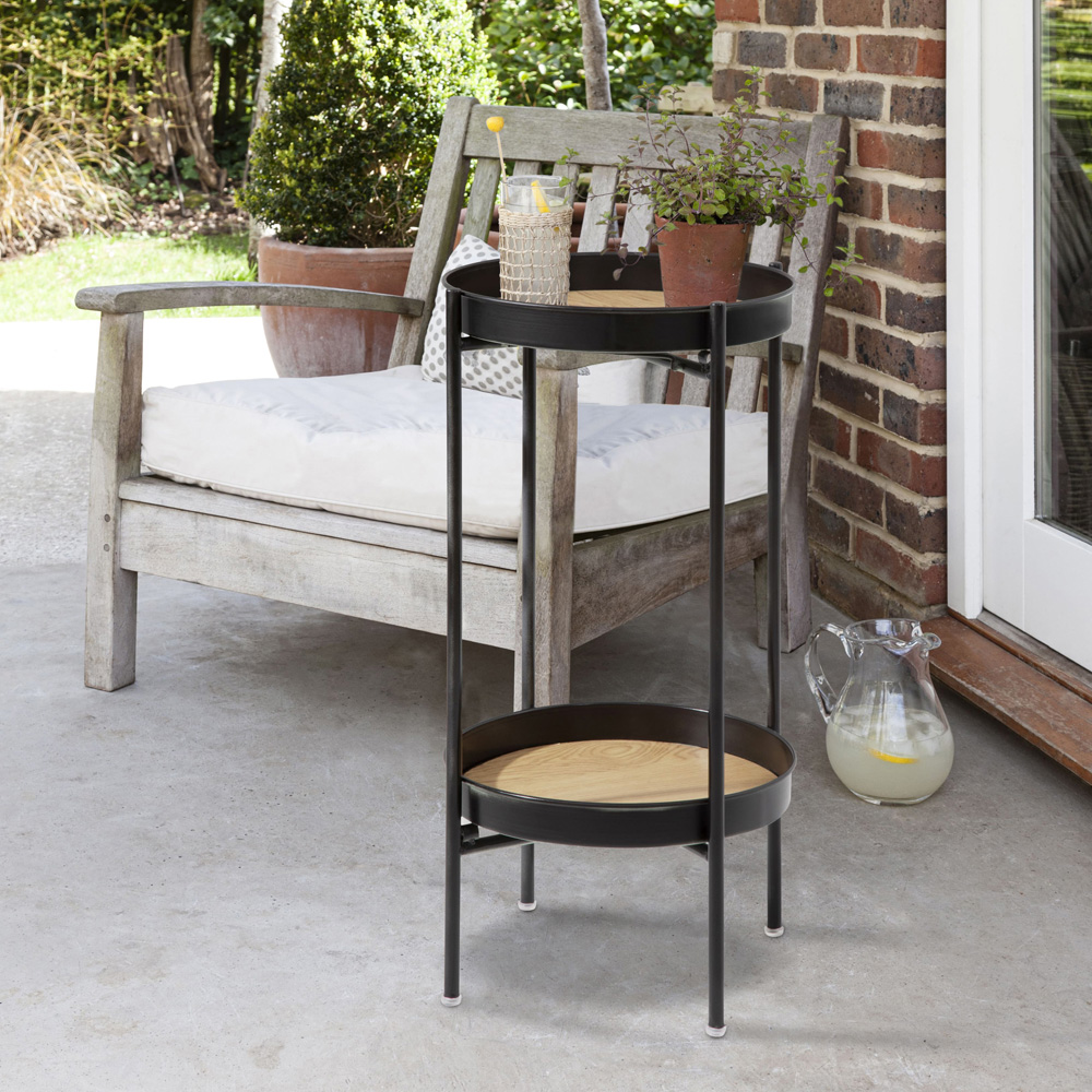 Noa and Nani Solna Single Shelf Black Garden Side Table Image 6