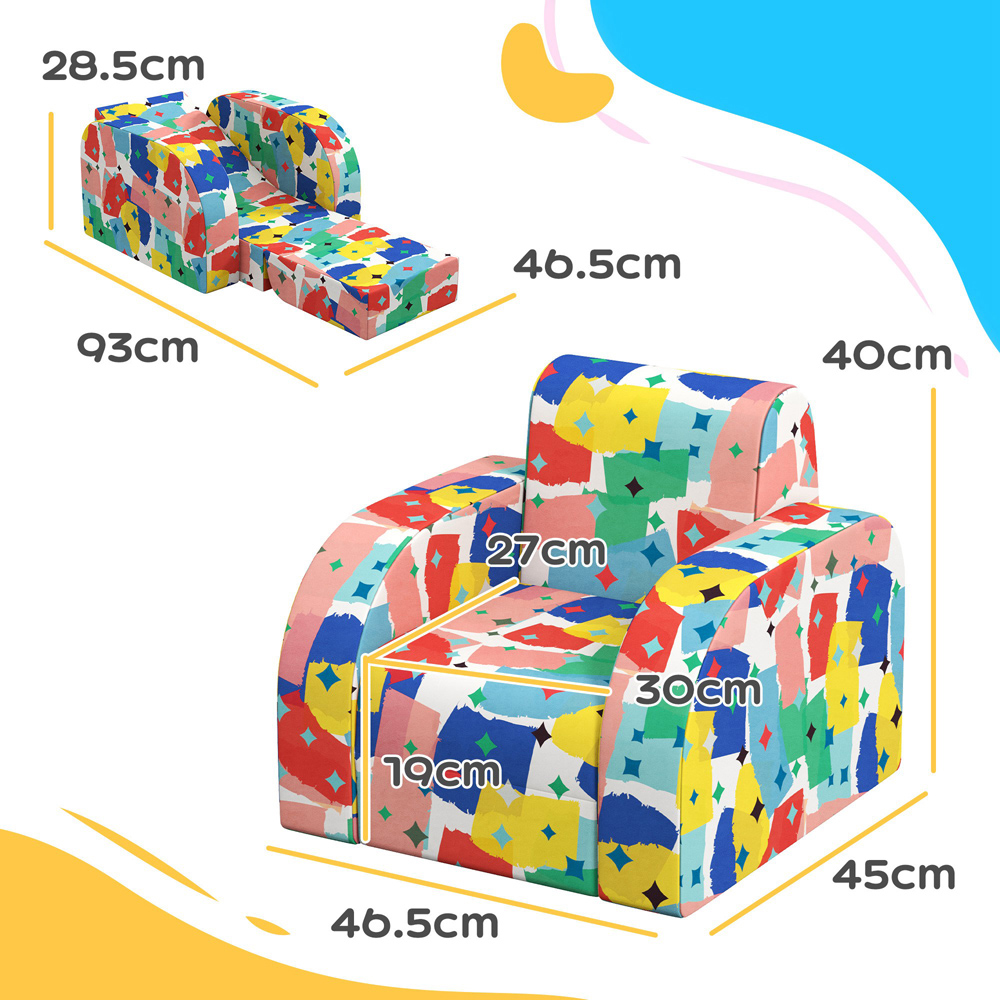 AIYAPLAY Multicolour Kids Foldable Armchair Image 8