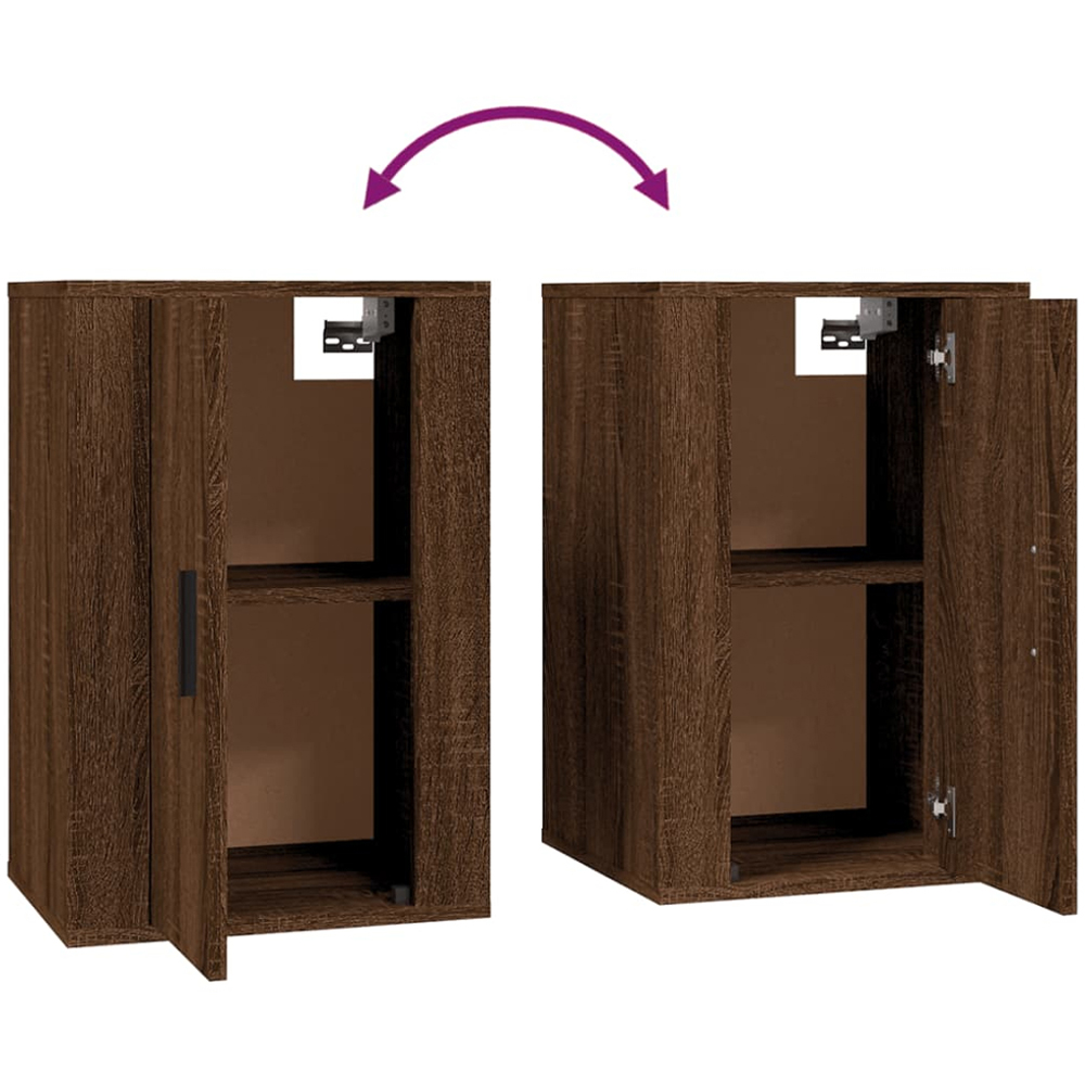 vidaXL Single Door Brown Oak Wall Mounted TV Cabinet Image 7