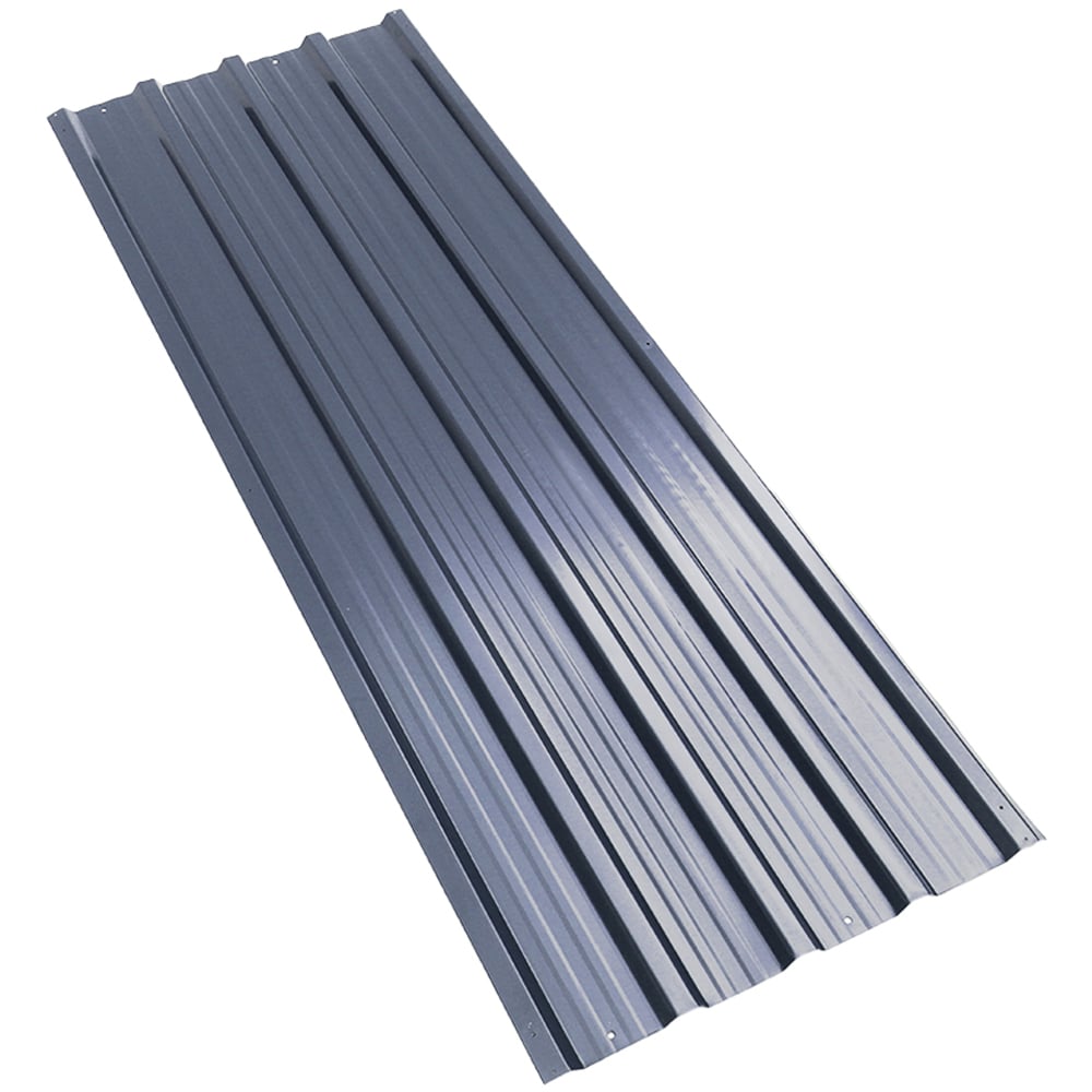 Living and Home 6 Piece Grey Zinc Steel Corrugated Pre Drilled Roof Panel 45 x 129cm Image 1