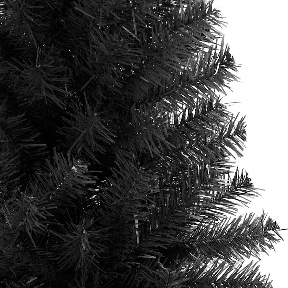 vidaXL Pre-Lit Black Baubles Black Artificial Christmas Tree 6ft Image 7