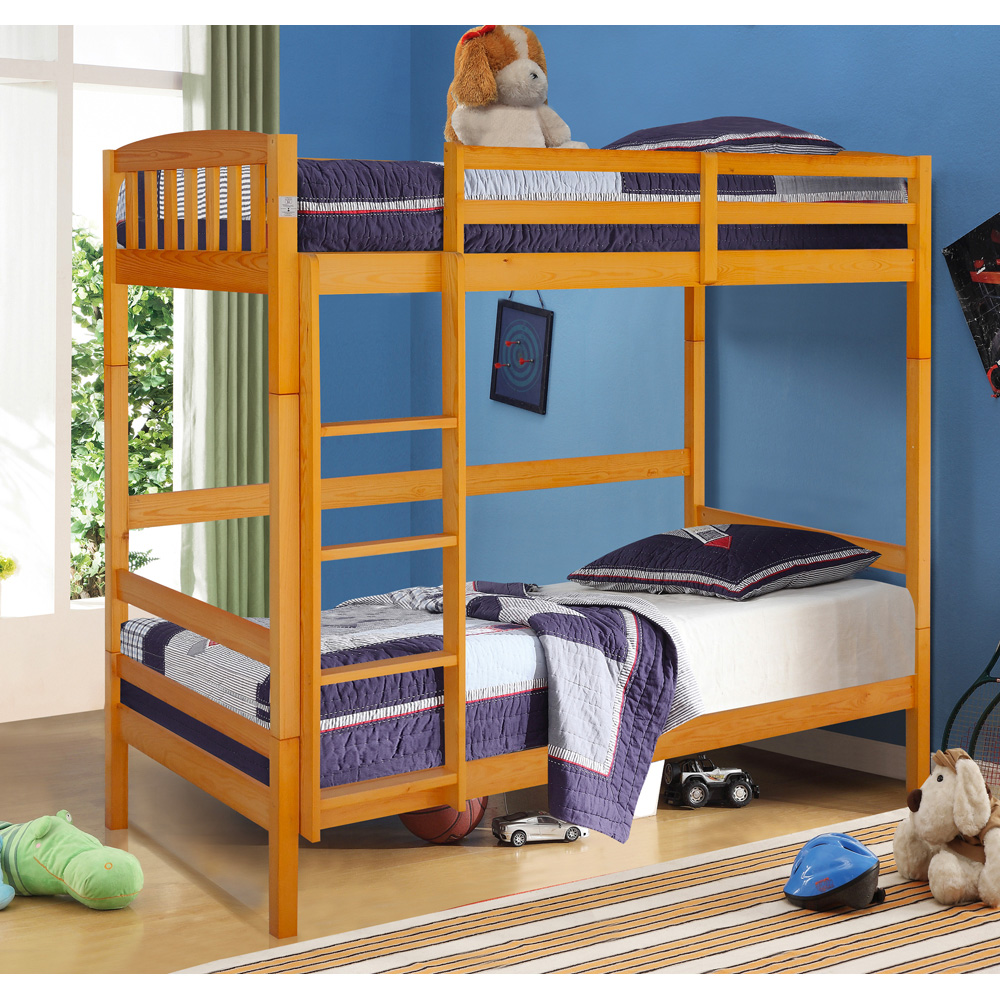Comfy Living Caramel Detachable Wooden Bunk Bed Image 5