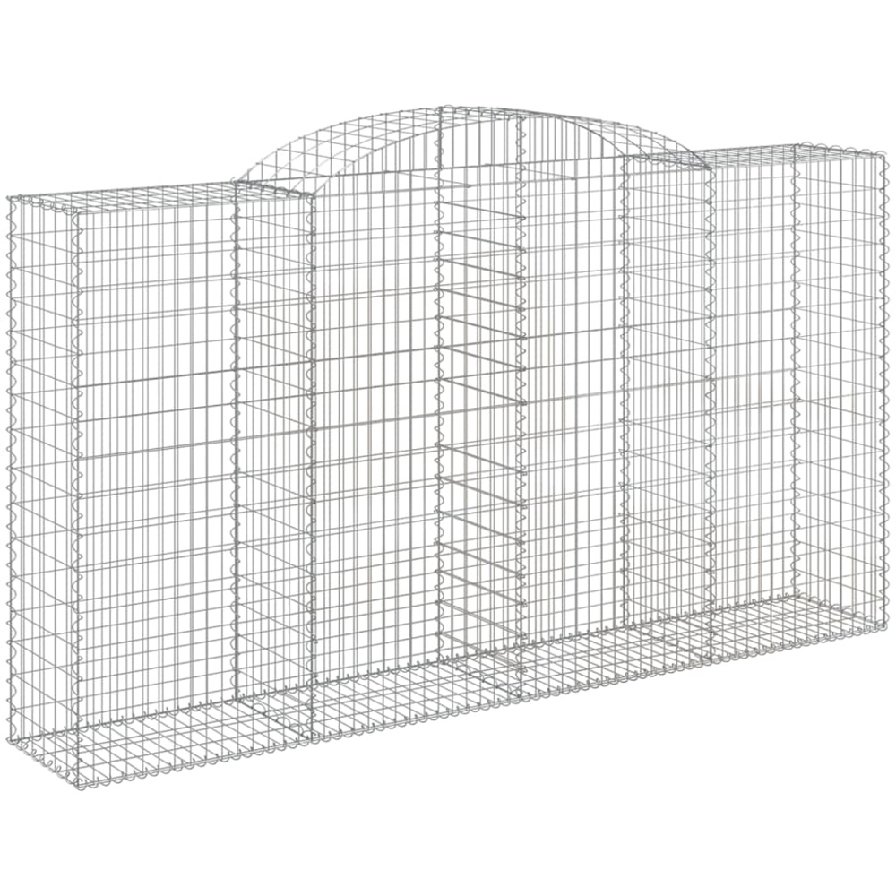 vidaXL Silver Galvanised Iron Arched Gabion Basket 300 x 50 x 160/180cm 17 Pack Image 1
