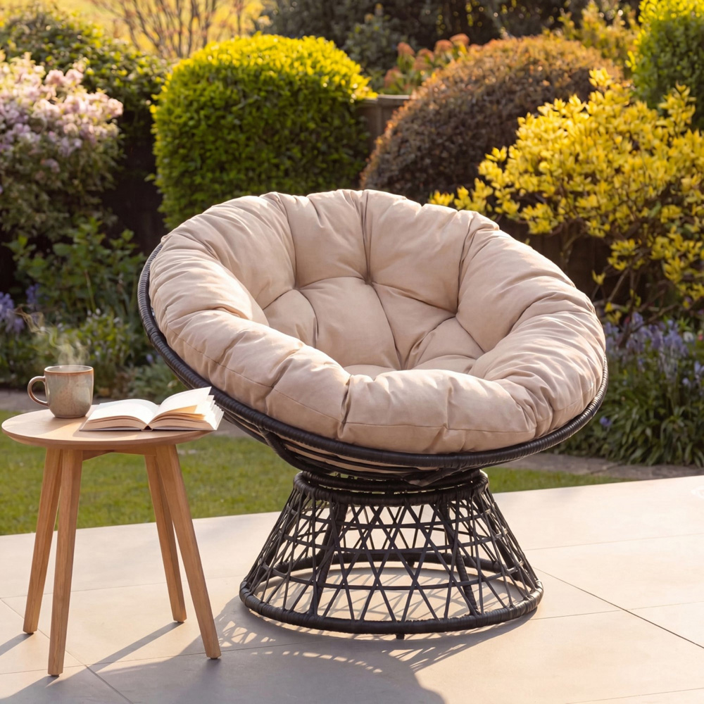 Artemis Home Liora Grey Swivel Papasan Chair Image 3
