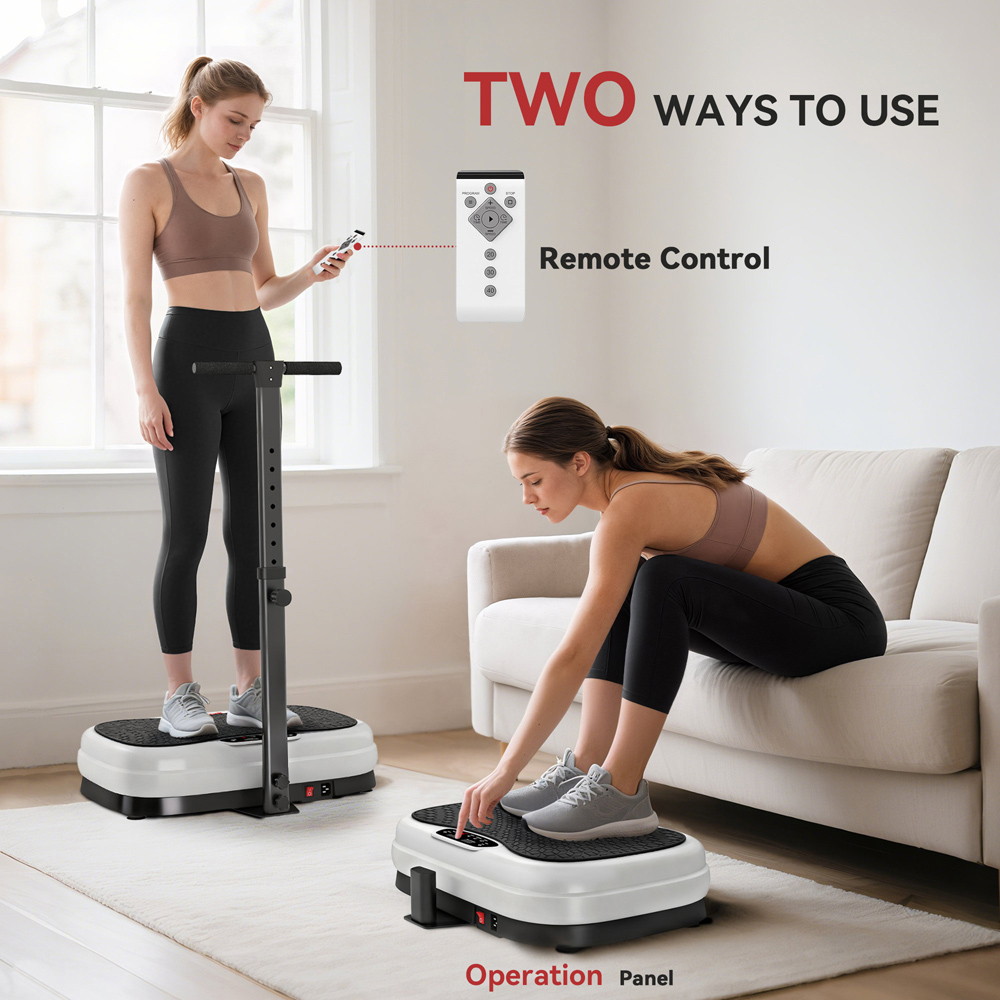SPORTNOW Vibration Plate Exercise Machine with Adjustable Handle and Remote Control Image 6