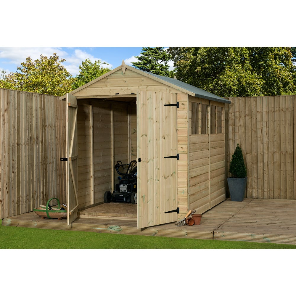 Empire Sheds 9800 6 x 12ft Double Door Tongue and Groove Apex Garden Shed Image 2