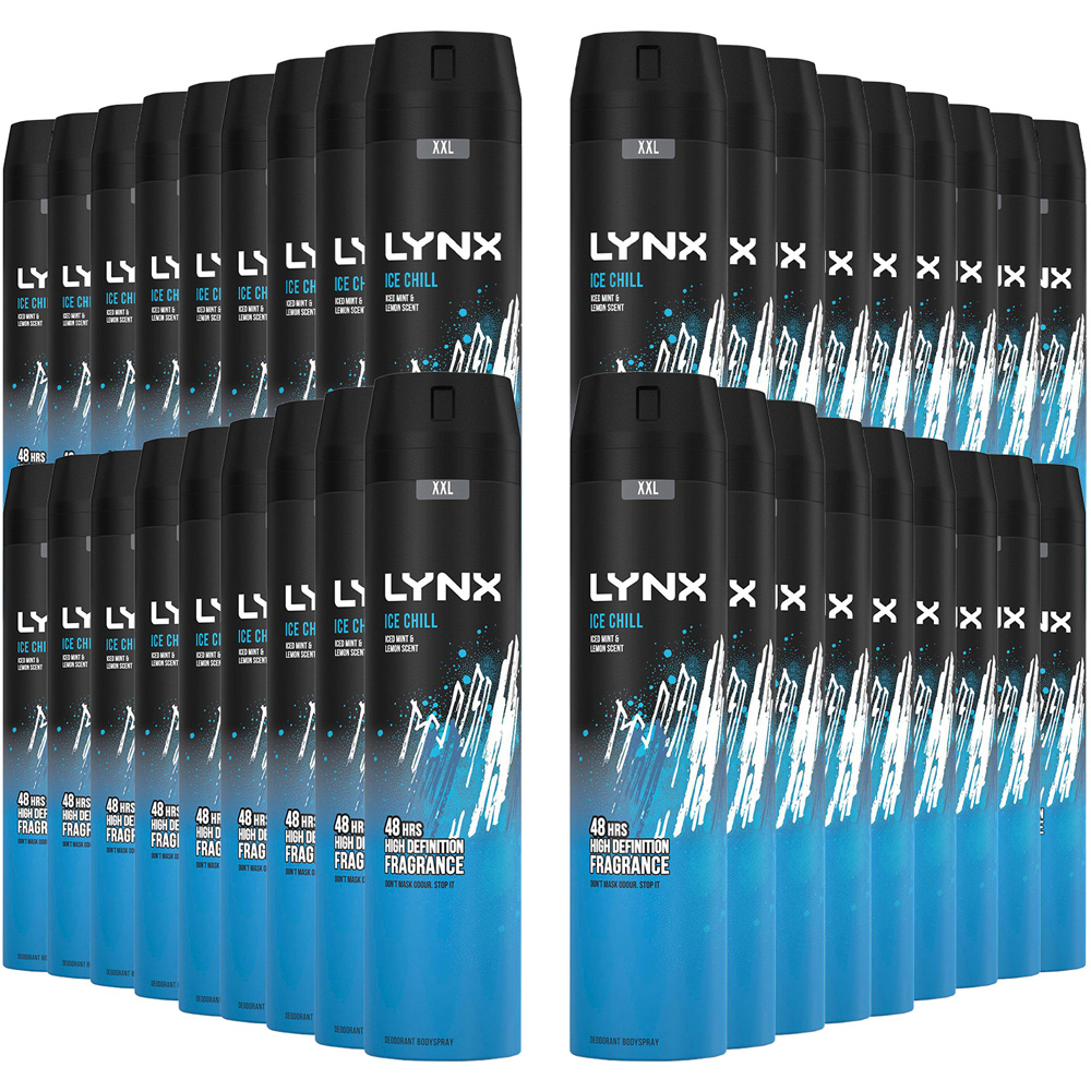 Lynx Ice Chill Iced Mint and Lemon 48H Protection Deodorant Body Spray 250ml 36 Pack Image 1