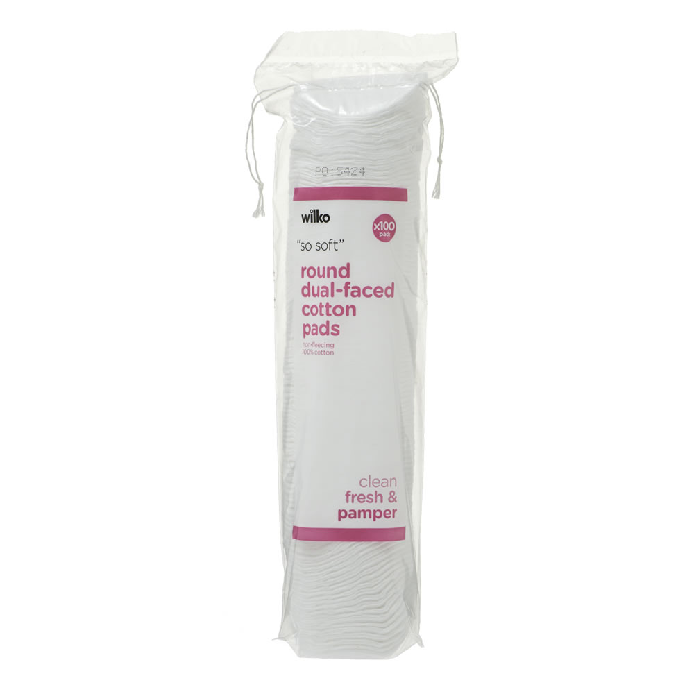 Wilko Skin Therapy Cotton Wool Pads Dual Faced 100 pack Wilko