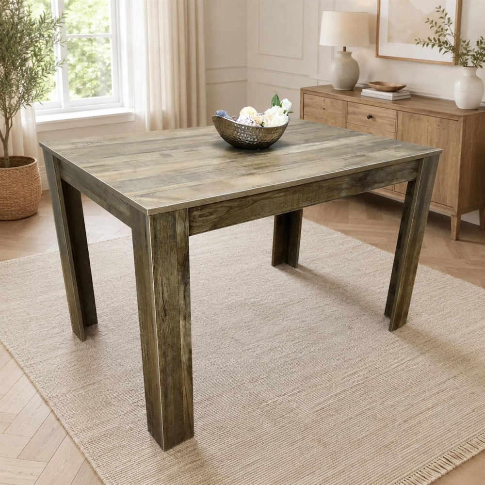 Portland 6 Seater Dining Table Rustic Oak Image 1