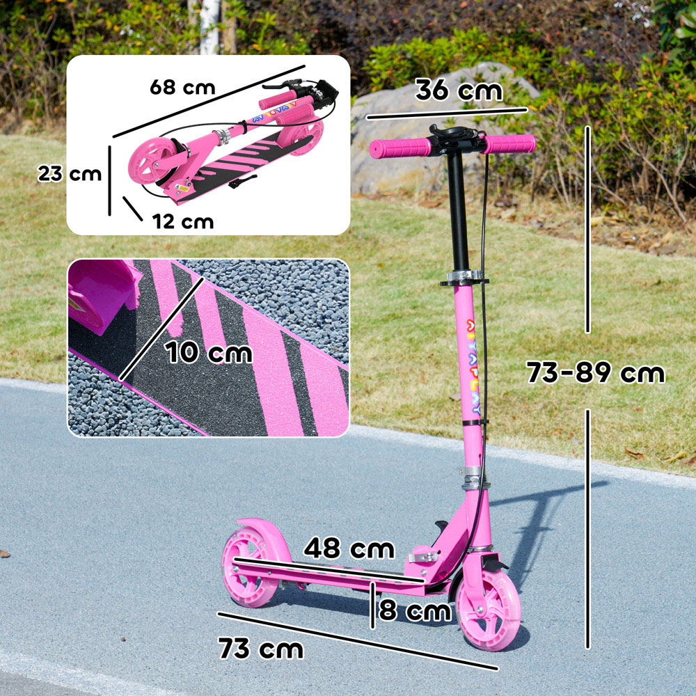 Tommy Toys AIYAPLAY Pink Adjustable Handle Folding Kids Kick Scooter Image 9