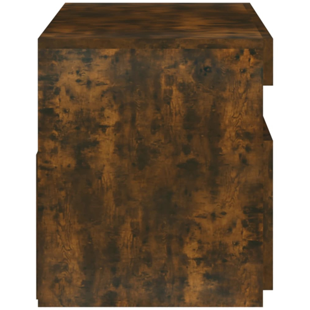 vidaXL Single Door Single Shelf Smoked Oak LED TV Cabinet Image 9