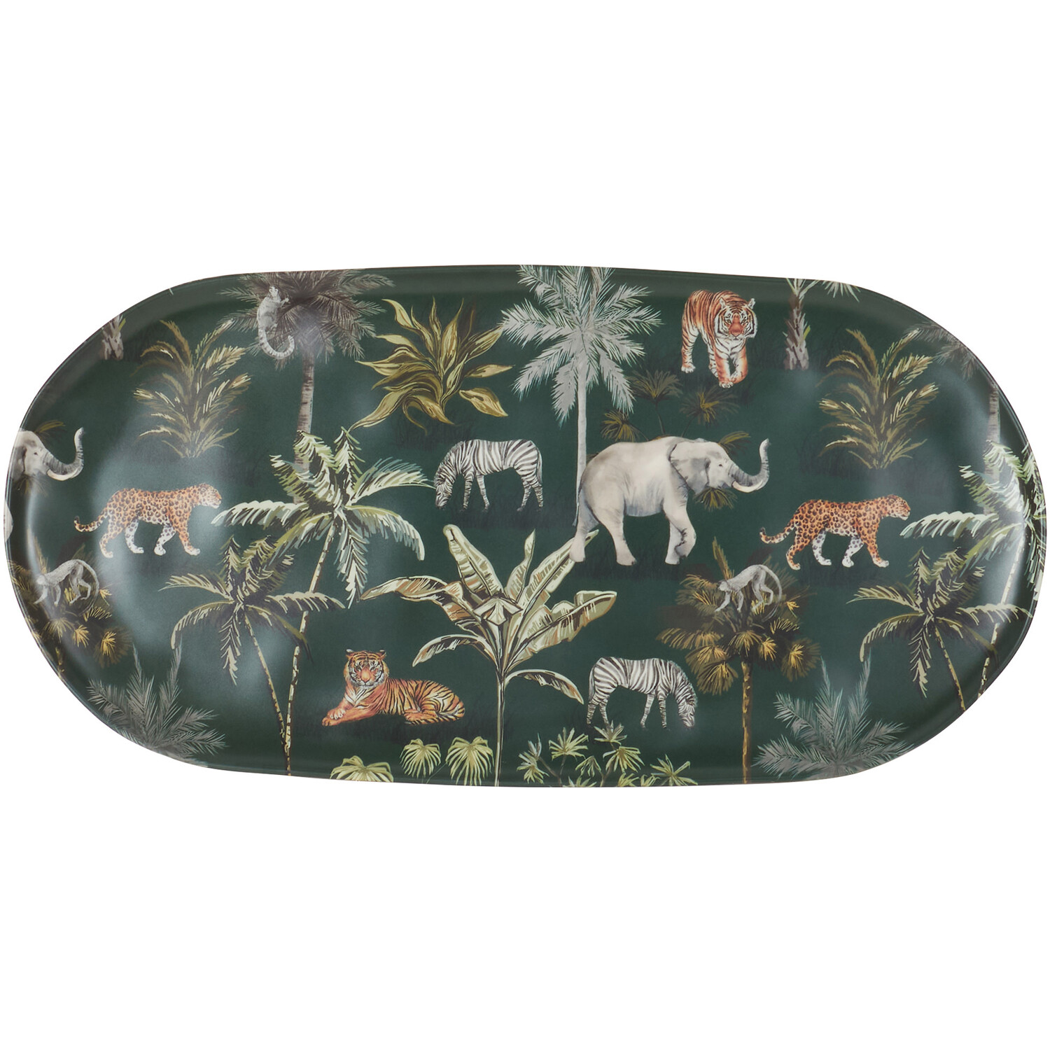 Boho Jungle Serving Platter - Dark Green Image 1