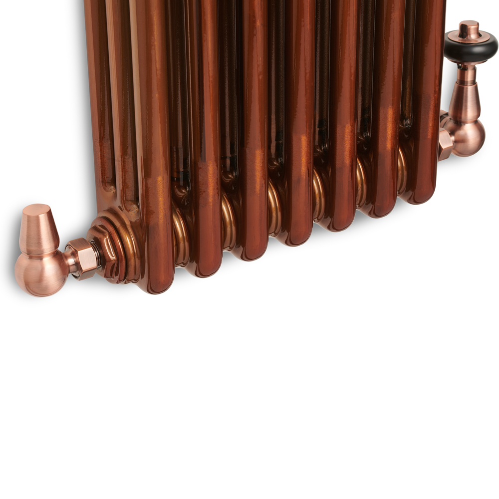 Terma Traditional Antique Copper 3 Axis Thermostatic Radiator Valve and Lockshield Set Image 5