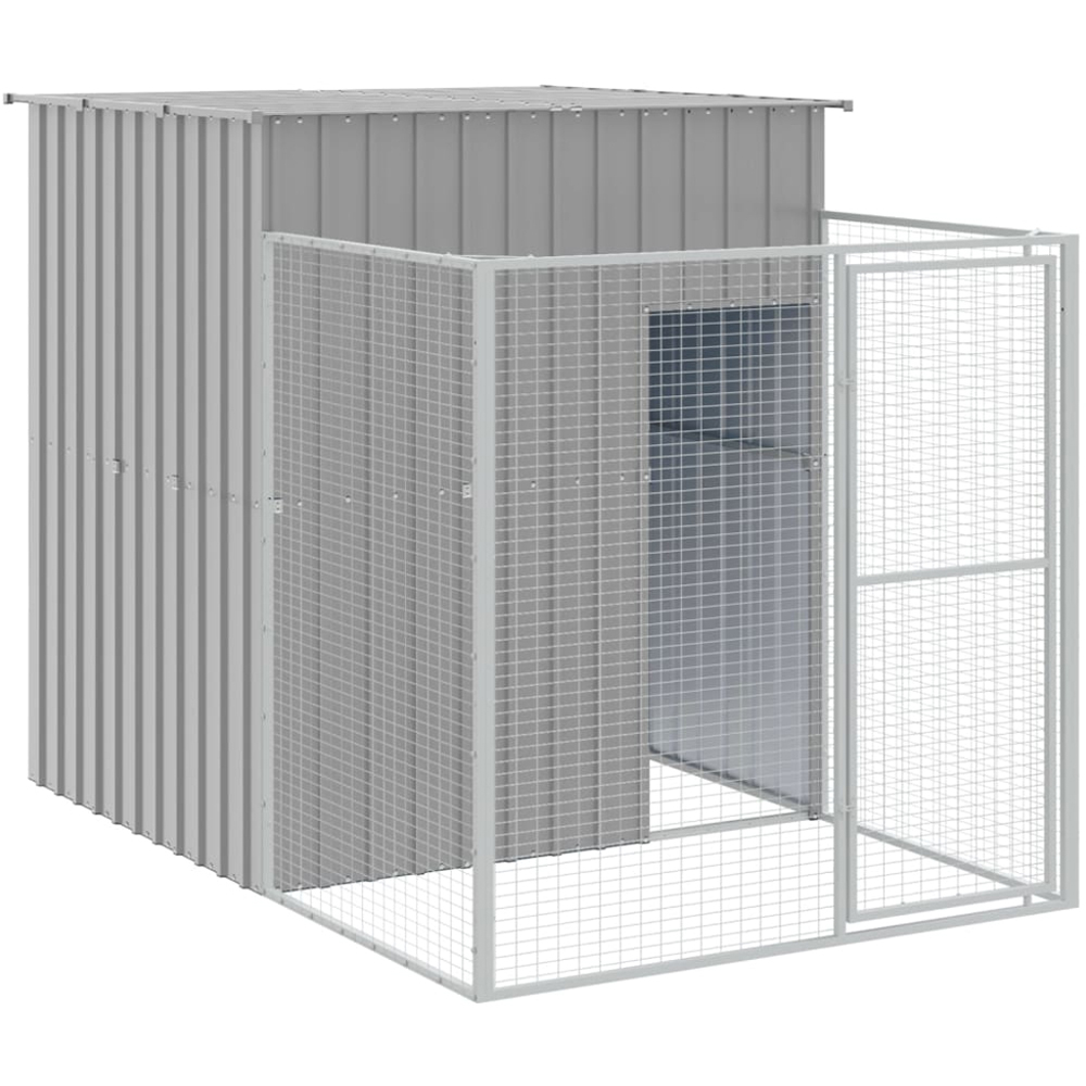 vidaXL Grey Galvanised Steel Dog House 181 x 165 x 659cm Image 2