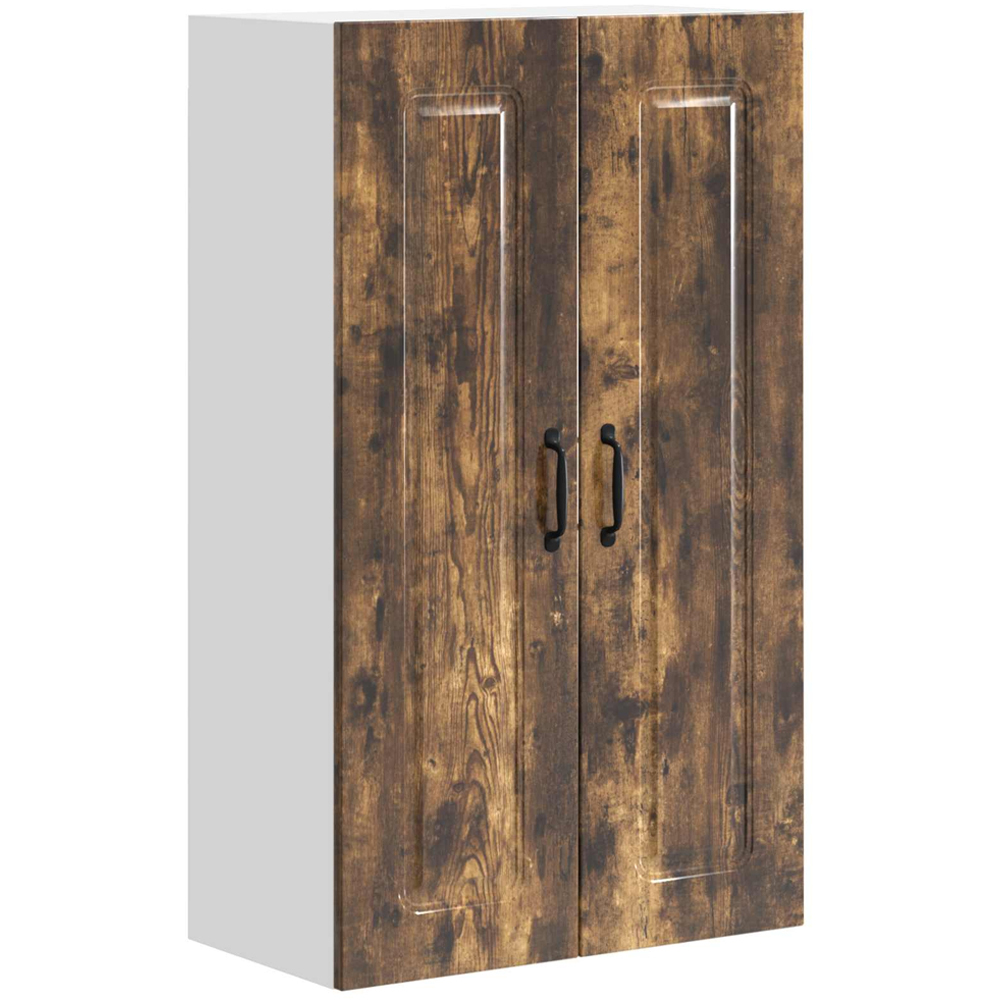 vidaXL 2 Door Smoked Oak Kitchen Wall Cabinet Image 2