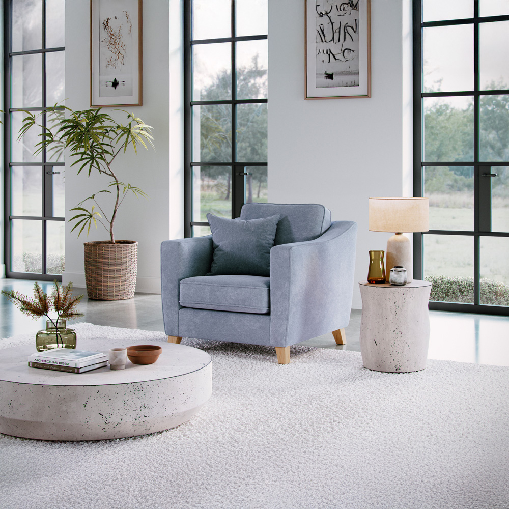 Marlon City Fine Blue Armchair Image 3