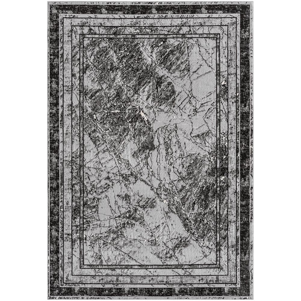 Desire Rugs Obsidian Grey Abstract Frame Rug 160 x 230cm Image 1
