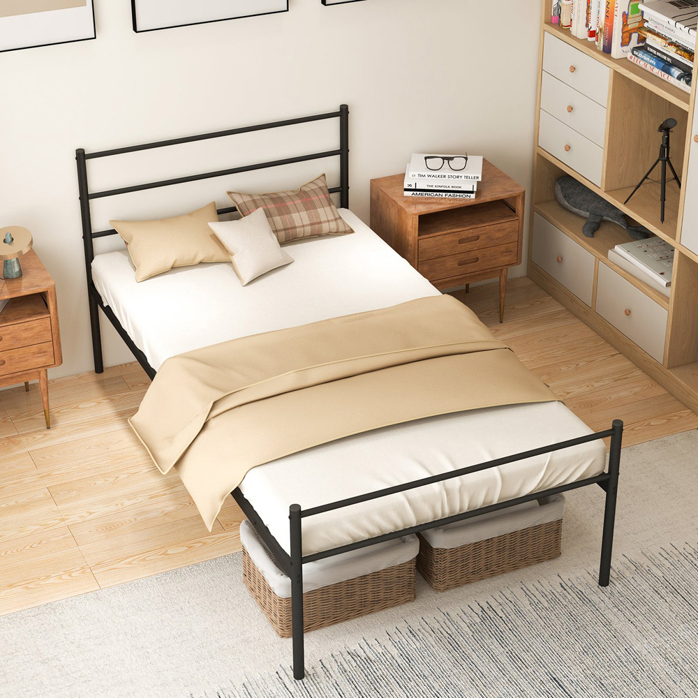 Costway Single Black Metal Bed Frame Image 4