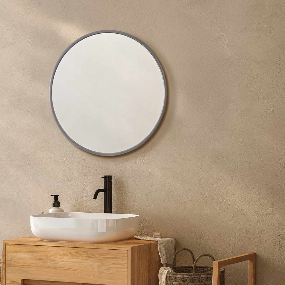 Pifco Grey Round Wall Mirror 50cm Image 2