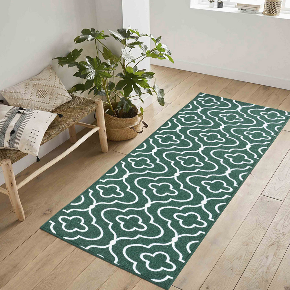 Desire Rugs Havana Emerald Quatrefoil Anti Slip Door Mat 60 x 40cm Image 4
