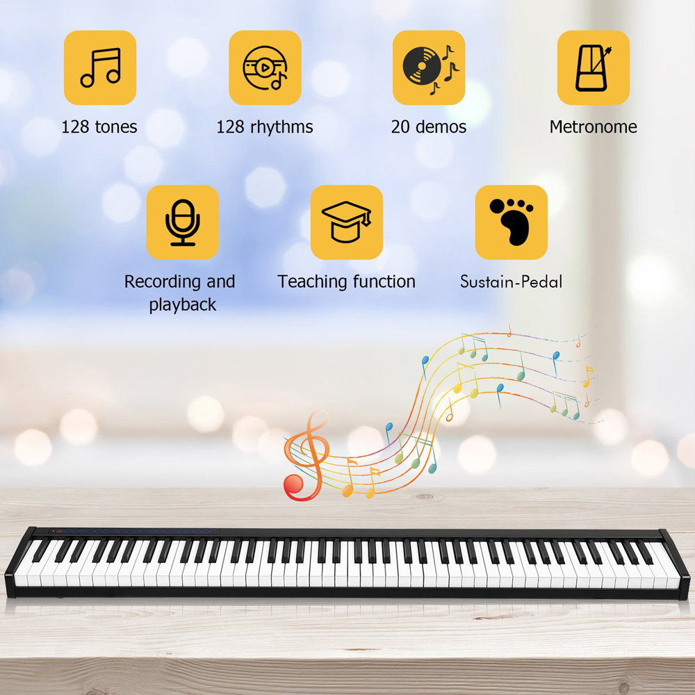 Costway MU10098GB Black Kids 88 Key Portable Electronic Keyboard Piano Image 5