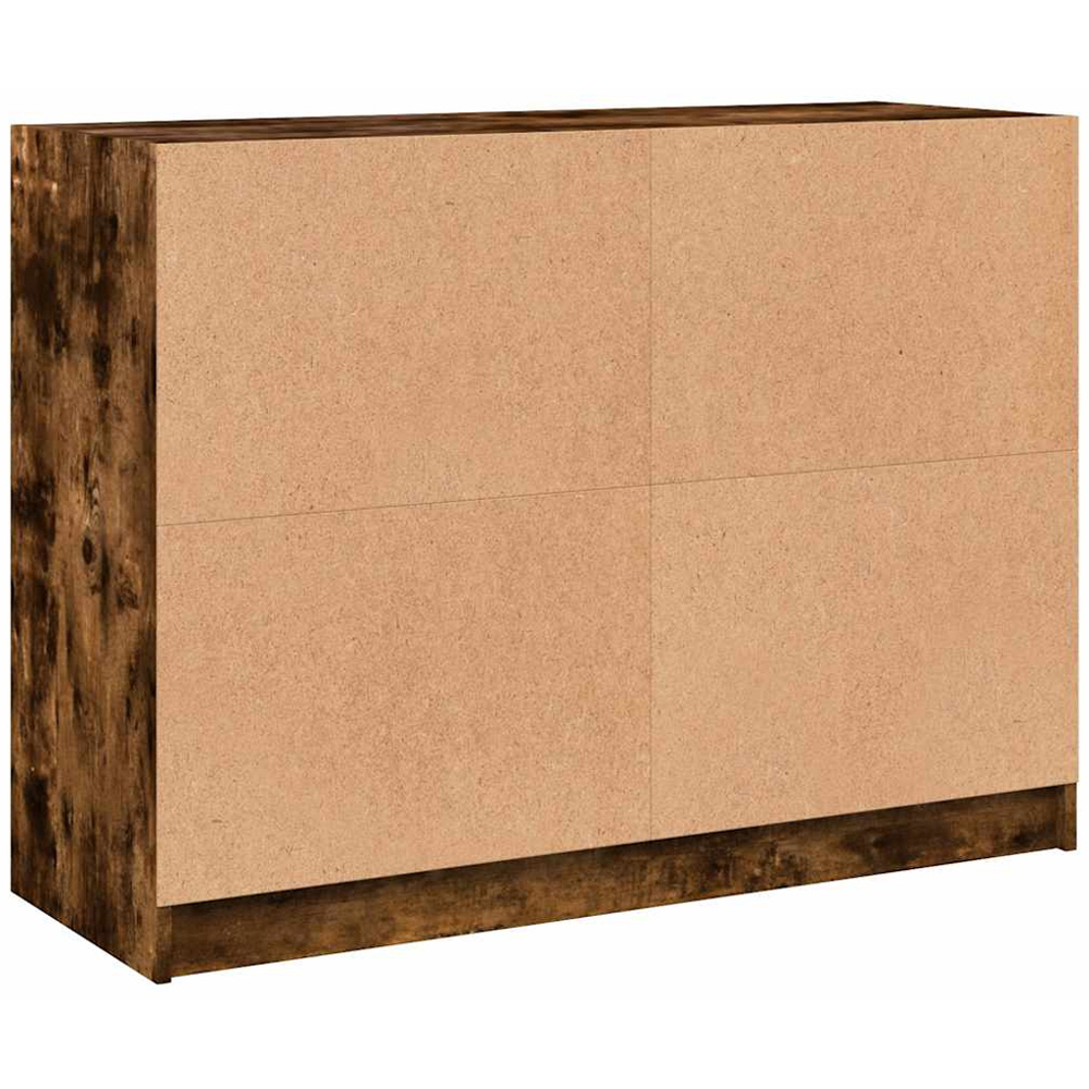 vidaXL 2 Glass Door 2 Shelf Smoked Oak Sideboard Image 6
