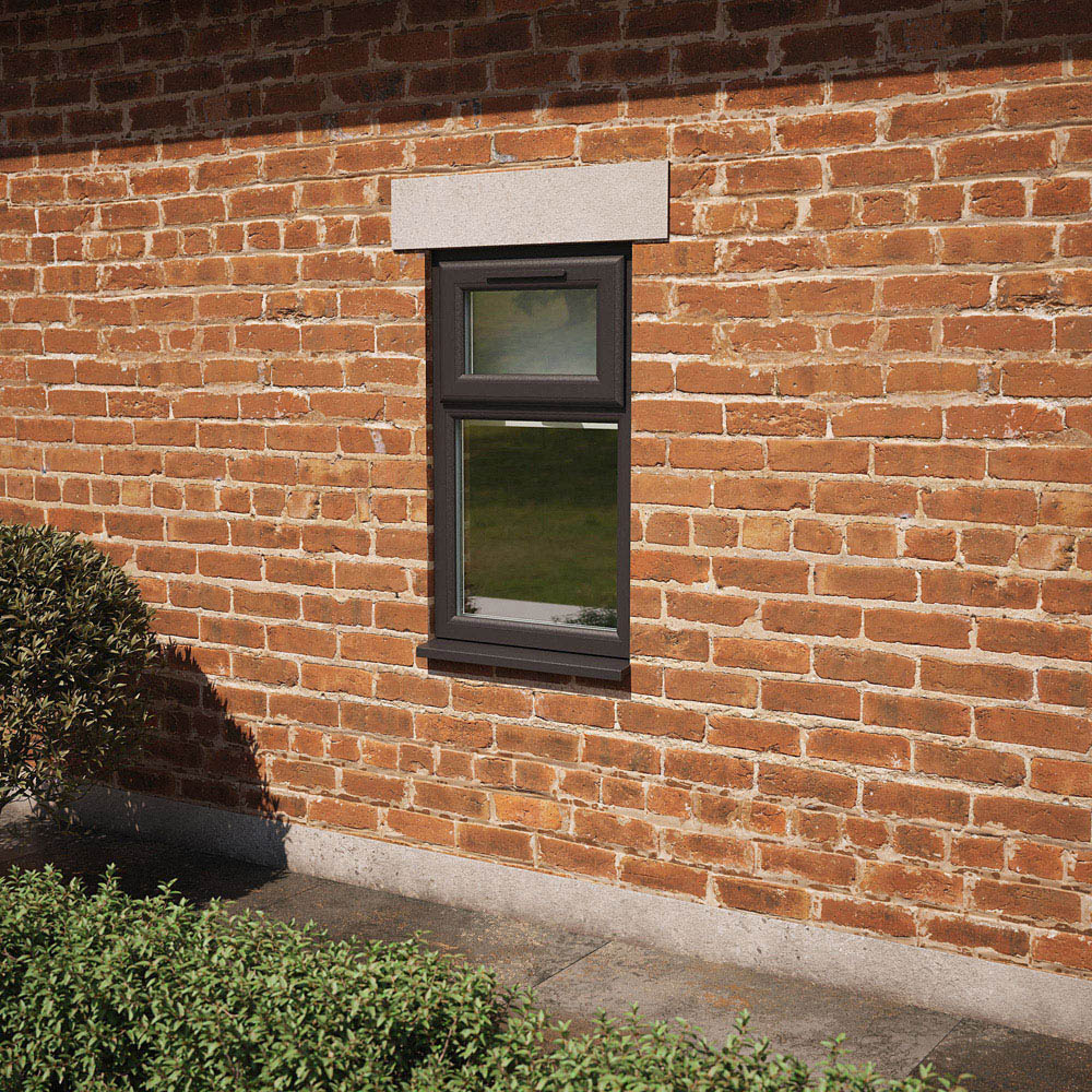 Crystal Black and White Top Hung Over Fixed Light Clear Triple Glazed Window 610 x 1040mm Image 2