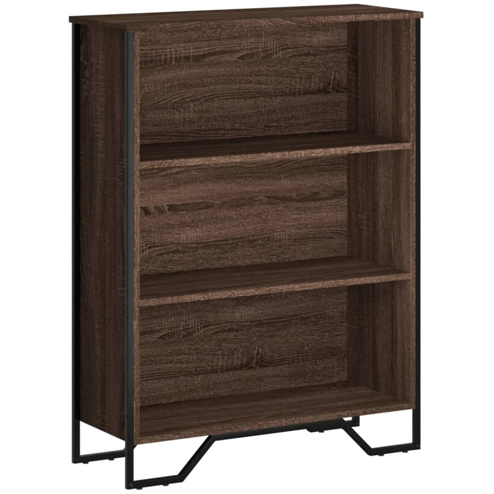 vidaXL 3 Shelf Brown Oak Bookcase Image 2