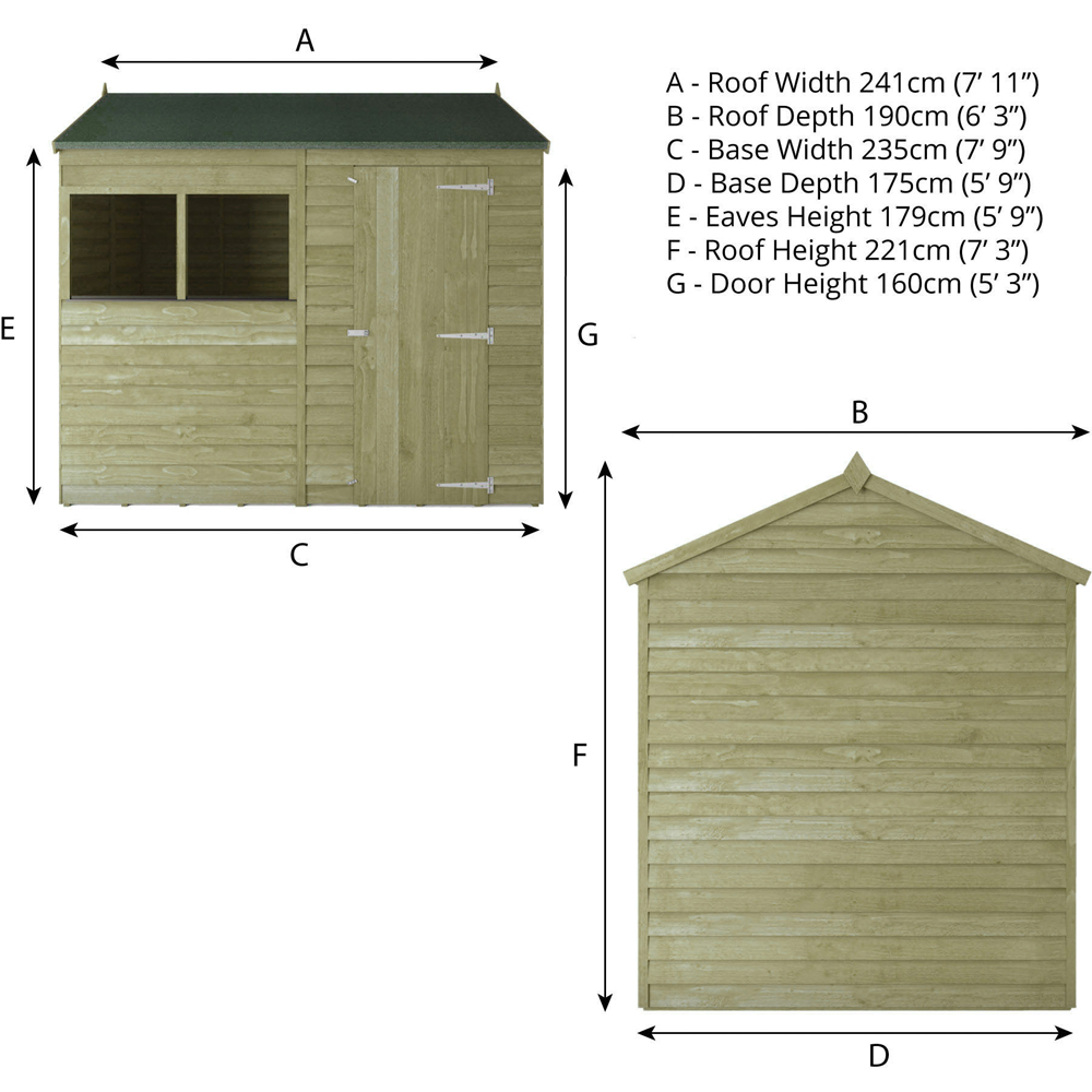 Mercia 6 x 8ft Overlap Reverse Apex Shed Image 9